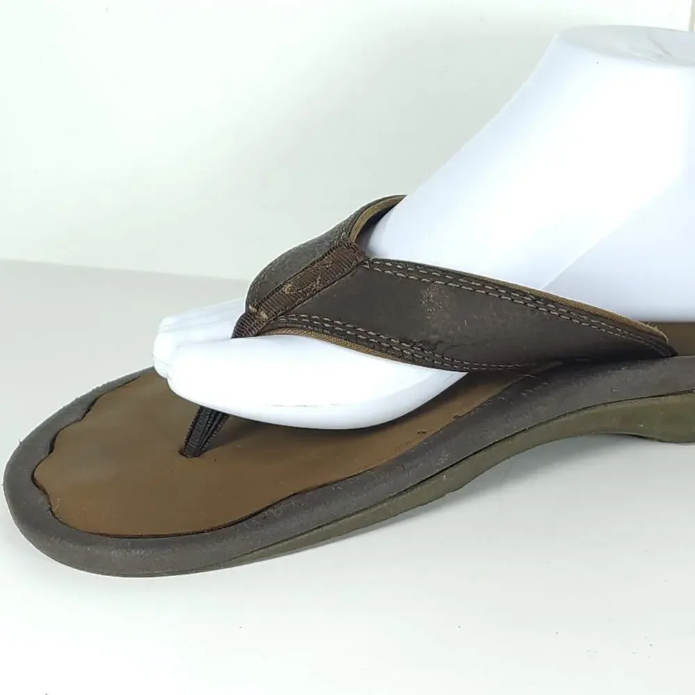 Olukai Men's Ohana US10 Brown Slip On Flat Thong Sandals